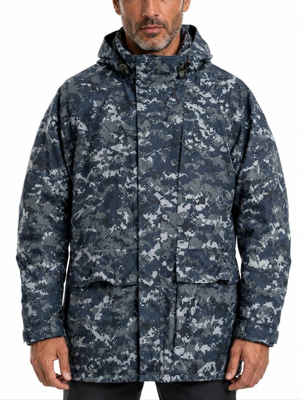 US Navy NWU Type I Gore-Tex Working Parka Blue Digital Camo Medium Regular EUC